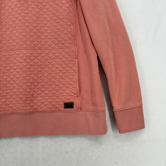 L.L.Bean Quilted Quarter-Zip Pullover Womens Medium Tall Pink Mock Neck Pullover - Picture 3 of 12